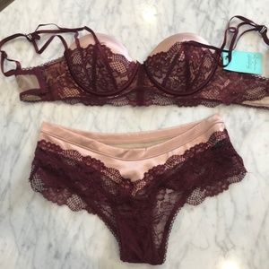 Mimi Leigh Lace & Satin Bra Set